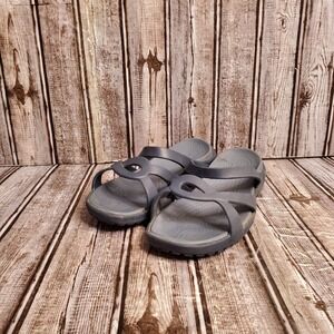 Crocs Womens Meleen Twist Sandal Gray Navy Croslite Slide Casual Size 10